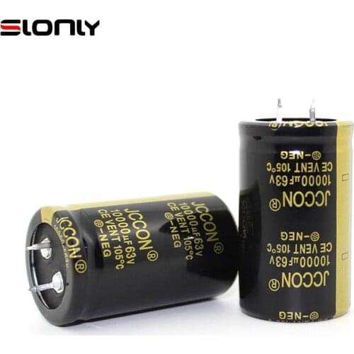 2pcs 30x50mm 10000uF 63V JCCON Horn Black Gold Audio Amplifier Filter Aluminum Electrolytic Capacitors