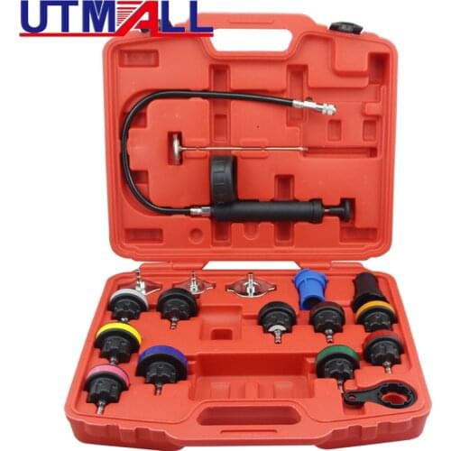 18 Pcs Radiator Pressure Tester Tool Kit Cooling System Testing Tool Vacuum Vehicle Universal For Volkswagen Audi BMW Ford Volvo