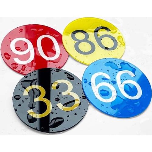 20PCS Acrylic Number Sticker Round Labels Mark Sign Classification Tags Digital Paste Marker 1-20 Signs For Cabinet Table Desk