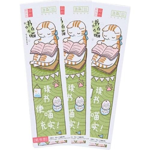 30Pcs/pack Lovely Cat In Book paper bookmark stationery bookmarks book holder school supplies