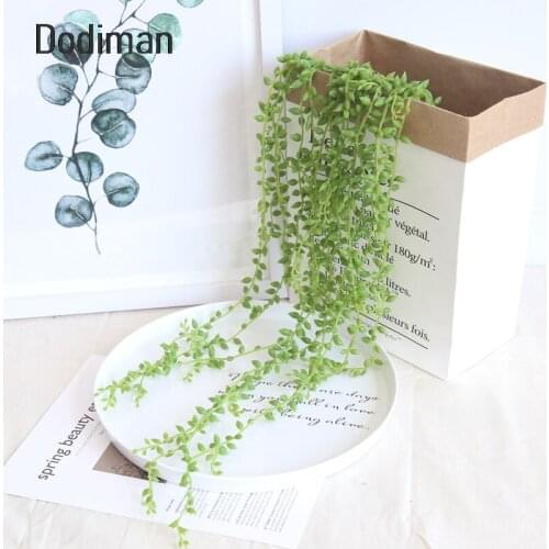 6pc/ lot Artificial Hanging Fruits Succulents Pearls Fleshy Green Vine Flower Rattan Wall Decor Plants Fake Flower Lover Tears