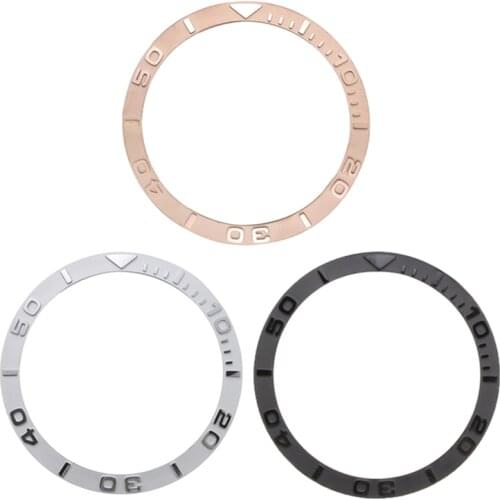 Silver Black Watch Accessories Waterproof Cover Zirconia Ceramic Ring Mouth Ceramic Scale Ring 38 * 31.8 * 1.2mm Unisex