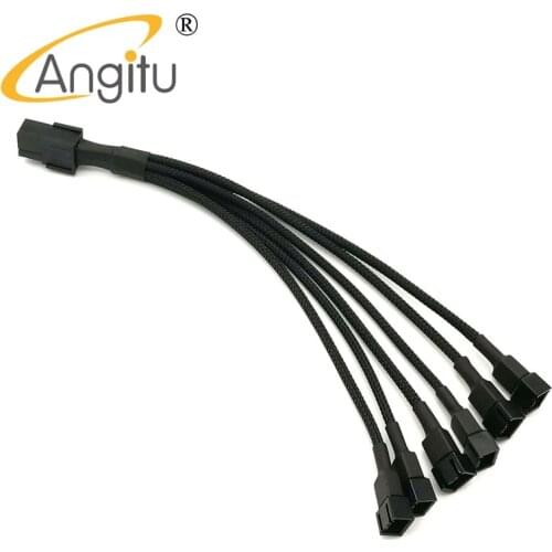 Angitu PCI-E 6Pin to 6x 3Pin 4Pin Fan Splitter Cable
