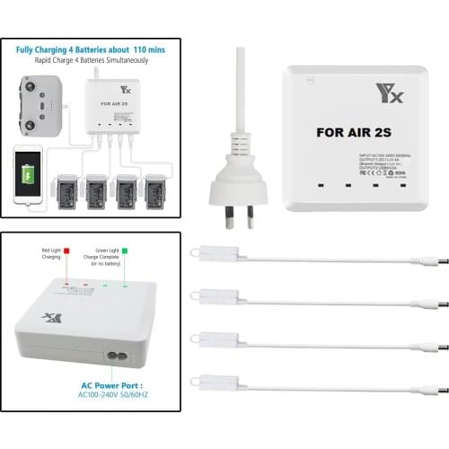Drone Battery Charger Intelligent Fast Charging Hub AC 100 - 240V for DJI Mavic Air 2S Battery