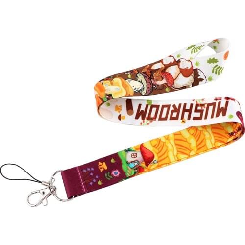CB859 Mushroom Mobile Phone Neck Strap Lanyard for ID Card Key Chain USB Badge Holder Keychain Straps Rope DIY Lariat Lanyard
