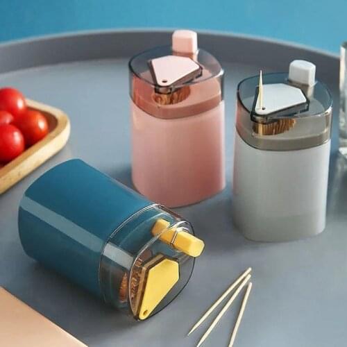 Household living room push type toothpick container automatic toothpick dispenser bracket home decoration kitchen accessories