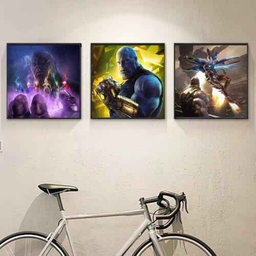 Boy Room Decor Marvel Superhero Movie Poster And Print Avengers Iron Man Thanos Canvas Painting Wall Art Living Room Home Decor