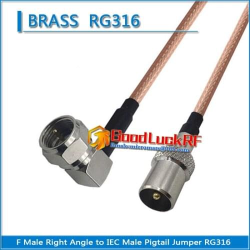 IEC Male to F Male 90 Degree Right Angle Plug Pigtail Jumper RG316 extend Cable 50 ohm Low Loss High-quality