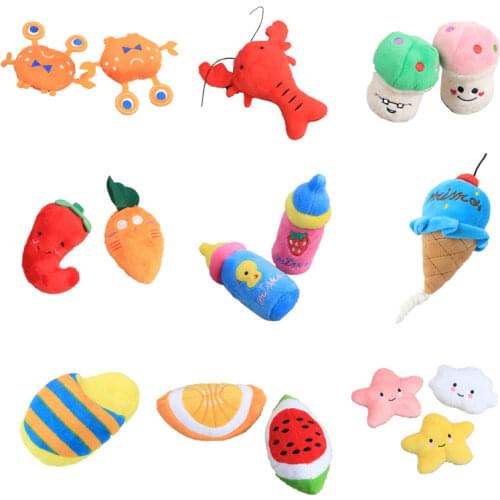 1pc Pet Cartoon Toys Stuffed Squeaking dog Toy Plush For Dogs Cat Chew Squeaky Toy Pet Interactive Supplies Pet Partner