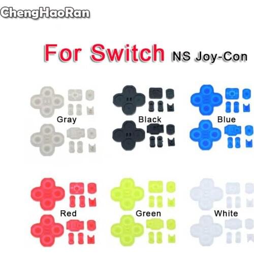 ChengHaoRan For Nintendo Switch NS NX Joy-Con Left Right Controller Conductive Rubber Silicone Button Pad Kit Replacement