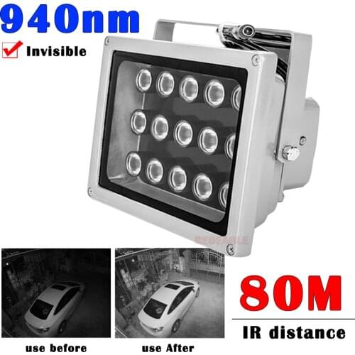 940nm Invisible IR illuminator 15pcs Array infrared Lamp Outdoor Waterproof Night Vision CCTV Fill Light for Security Camera