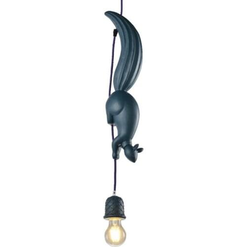 Nordic Resin Squirrel Led Pendant Lights Modern Industrial Hanging Animal Lamp for Childrens Room Kitchen Loft Decor Fixtures