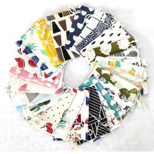 Wholesale 10pcs/lot Small Cotton Bags 9x12cm Wedding Party Favor Drawstring Gift Bag Pouches Candy Nuts Jewelry Packaging Bags