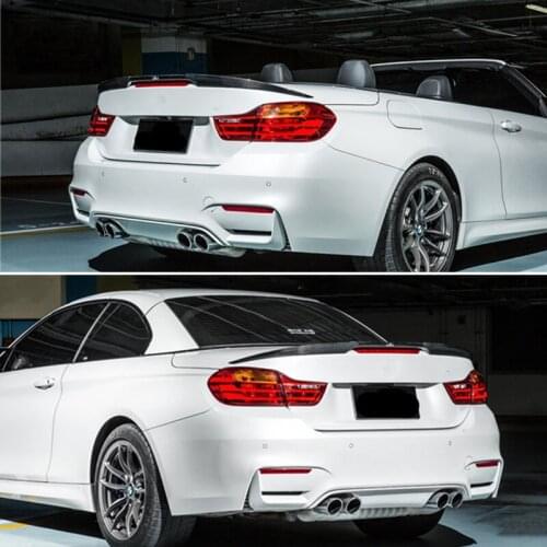 Use For BMW 4 Series Coupe F33 M4 F83 Spoiler 2014--19 Year Cabriolet Carbon Fiber Rear Wing RKP Style Accessories Body Kit