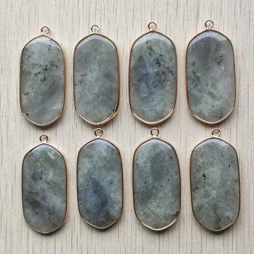 2020 fashion natural Labradorite stone pendants Connector for Bracelets necklaces Jewelry Making 8pcs/lot wholesale free