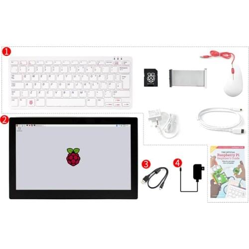 Raspberry Pi 400, a Powerful, Easy-To-Use Computer Built Into a Keyboard, 4GB LPDDR4-3200, with 13.3inch HDMI Touch Display
