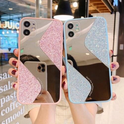 Luxury Glitter Mirror Case For iphone 11 11 pro max 7 8 X XR XS MAX 7plus 8plus for iphone 11 phone cases Mirror Cover soft case
