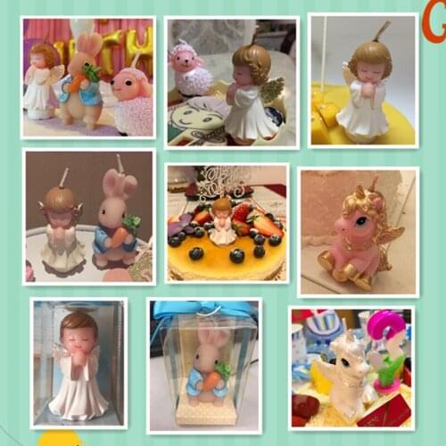 Silicone Birthday candle mould dream small fly horse angel baby / diy cake decoration mold soap baking tool