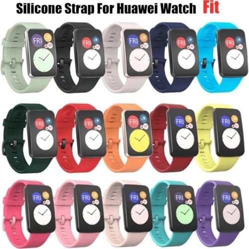 Silicone Strap For Huawei Watch Fit Smartwatch Replacement Part Sport Wrist Band Watchband For Huawei Watch Fit Smart Bracelet