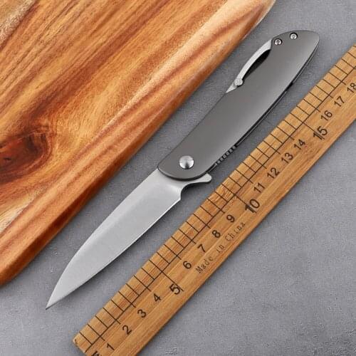 Folding outdoor hunting self-defense sharp cutting fruit rescue EDC tool 8Cr13Mov blade stainless steel handle pocket knife