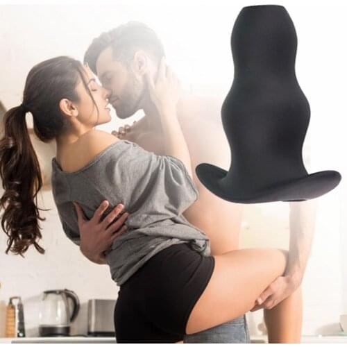 OLO Men Hollow Anal Plug Mini Waterproof Ergonomic Silicone Hollow Butt Plug Massager Male Masturbation Device Adult Sex Toys