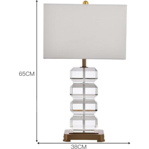 SGROW Modern Luxury Crystal Table Lamp Creative Design Hotel Villa White Lampara for Bedroom Dining Room Study Lighting Fixtures