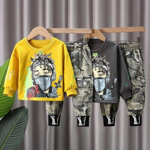 Boys Sports Clothes Sets Spring Autumn Children Fashion Cotton Pullover Coat Pants 2pcs Tracksuits For Baby Toddler Casual Suits