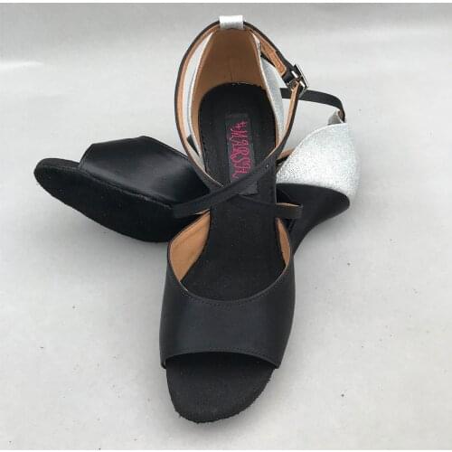 Latin Dance Shoes For women Salsa shoes pratice shoes comfortable shoes MS6205BSG Slim high heel low heel