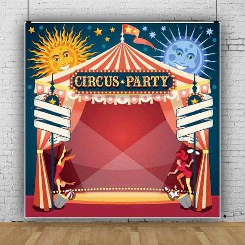 Happy Wonderful Circus Performance Backdrop Kids Birthday Party Room Table Decoration Photography Photo Custom Vinyl Background