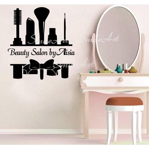 Fun Custom Name Beauty Salon Wall Sticker Wall Decal Sticker Home Decor For Living Room Kids Room Vinyl Decals