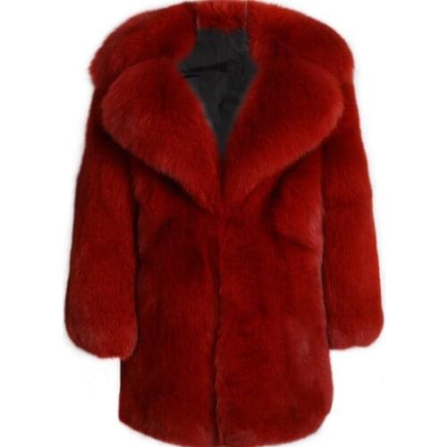 Real fur coat ladies natural fur coat full pelt fox fur coat