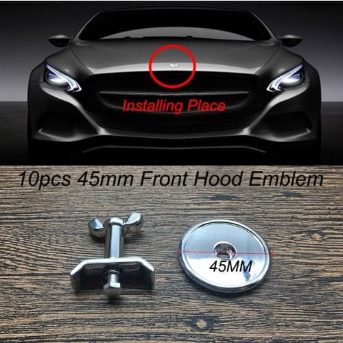 10pcs 45MM Auto Head Bonnet Label Cover Car Front Hood Emblem Cap for 211 W203 W204 W124 W201 AMG W202 W212 W220 W205
