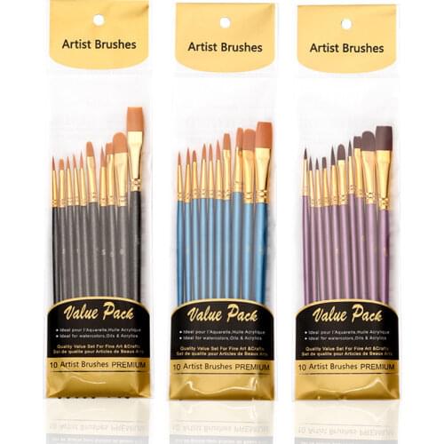 10 pcs/set Art brush set drawing Watercolor paint brush pen School stationery painting supplies notebook