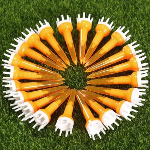 100pcs Plastic Orange Golf Crown Shape Booster Tees 50mm Friction Reduce Tee