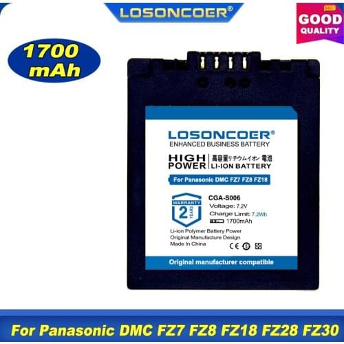 1700mAh CGA-S006 CGA-S006E CGR-S006GK S006A DMW-BMA7 Battery For Panasonic DMC-FZ7 FZ8 FZ18 FZ35 FZ28 FZ38 FZ30 DMC-FZ50 FZ30