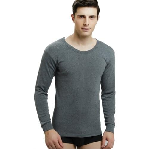 2pcs/LOT Brand Men Thermal Cotton Underwear Male Autumn Winter Top Long johns Long Sleeve T-shirt