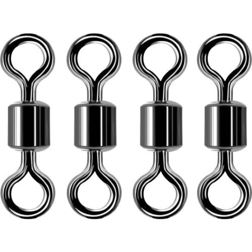 20PCS Stainless Steel Fishing Barrel Bearing Swivel Ring Lures Bait Connector Swivel 1# 2# 3# 4# 5