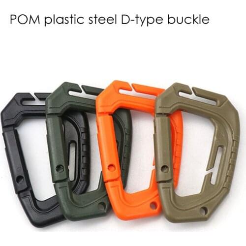 5PCS Big D-type Plastic Steel Tactical Quick Hook Hanging Buckle Clip Outdoor Camping Backpack Bag Tool Accessories