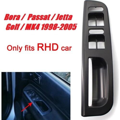 RHD Car Master Window Switch Control Panel Bezel for Golf Passat Jetta MK4 1998-2005 Black
