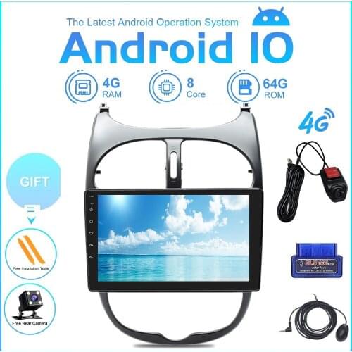 Zltoopai 9" Android 10 4G/Wifi For Peugeot 206 2001-2008 Car Multimedia Player GPS Navigation Auto Radio Head Unit Stereo DSP