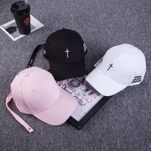 Men Women Fashion Embroidery Cross Print Baseball Cap Cotton Snapback Hat Bone Casquette Summer Couple Hip Hop Caps Gorras