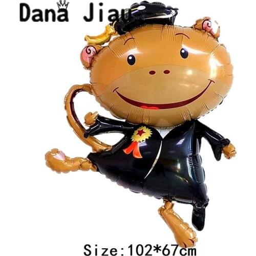 DanaJiau Monkey animal balloon boy birthday party Decoration Baloon children helium balloons Zoo Theme school toy Supplies