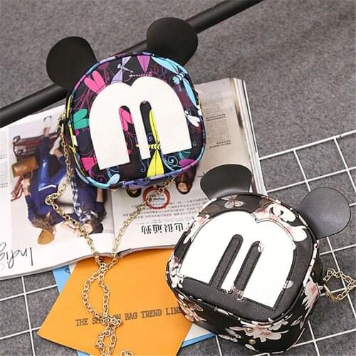 Disney childrens handbags girls fashion cartoon Minnie mickey mouse mini bag kindergarten bag girl travel Crossbody small bag