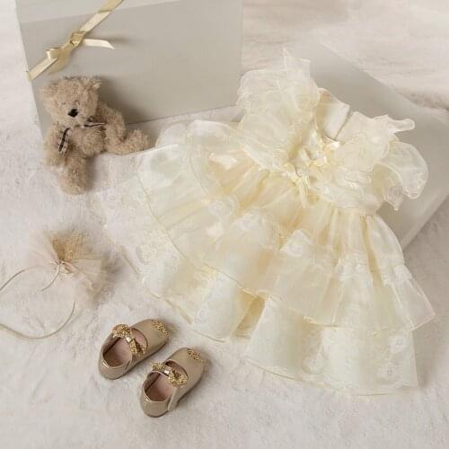 2021 Newborn Baptism Dress 2 1 Year Birthday Dress For Baby Girl Clothes Princess Dresses Party Lace Lolita Dress Fluffy Toddler
