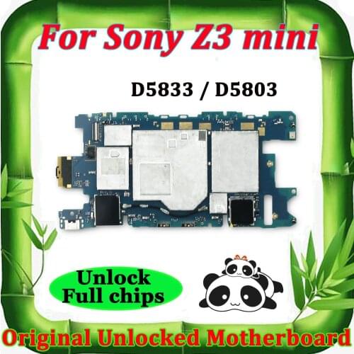 For Sony Ericsson Xperia Z3 mini D5833 D5803 Original boards Factory unlock Motherboard Android OS logic mother board mainboard