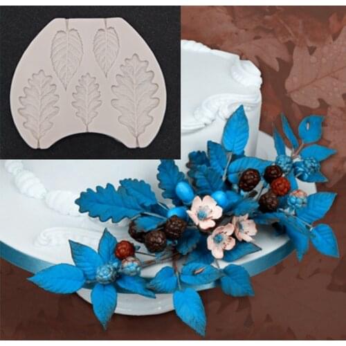 Oak Leaf Leaves Silicone Mold Fondant Cakes Decor Tools Silicone Molds Sugarcraft Chocolate Baking Tools For Cakes Gumpaste Form