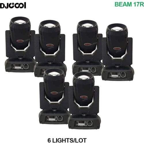 Free Duty 6pcs/lot Beam Lyre 350w 17R Sharpy DJ Moving Head Light Professional Stage System Lighting DMX Beam Wash Head Lights