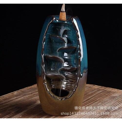 Layer By Layer Backward Incense Stove Vase Ceramic Sandalwood Aromatherapy Stove Household Decoration Handicraft