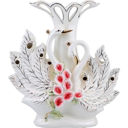 European style ceramic vase decoration home decoration living room porch crafts creative housewarming wedding gift Swan