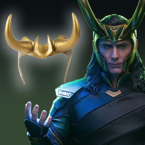 Loki Cosplay Helmet Mask Superhero Movie Cosplay Mask Head Wear Halloween Masquerade Costumes Party Masks Adult Props Headband
